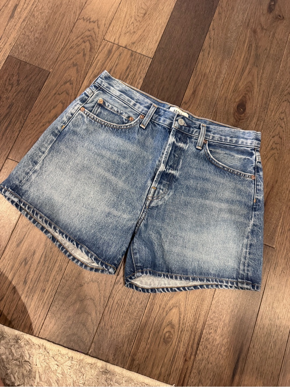 Agolde Denim Shorts Button Fly